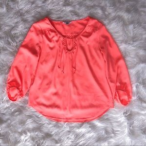 💥 American Eagle Neon Coral Peasant Top 💥